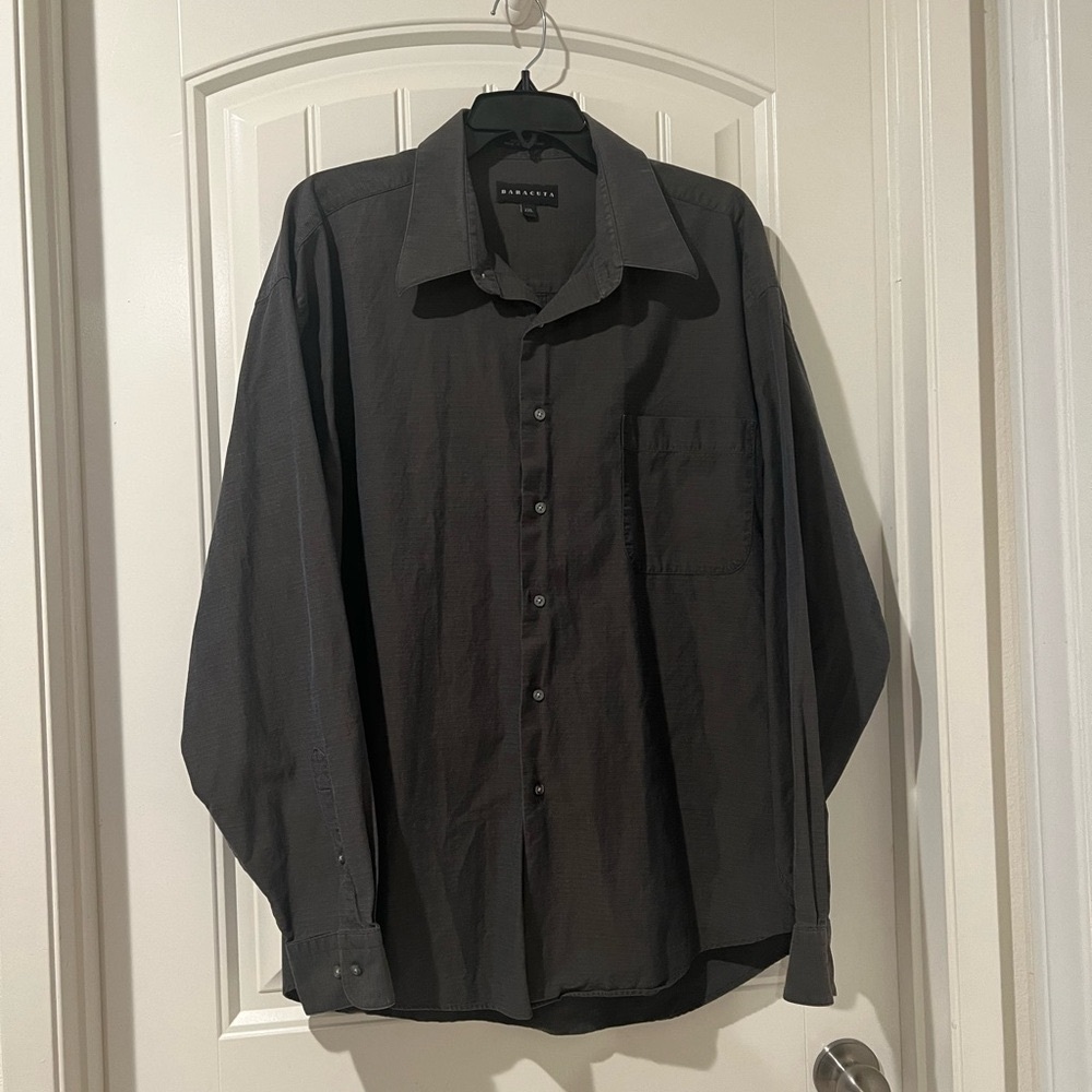 Baracuta 100% Cotton Men’s Button Up Shirt Size XXL Gray Long Sleeve